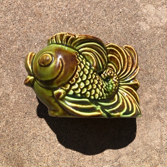 Vintage Handmade Ceramic Fish Candle Holder Set 1970’s Art - Picture 3 of 5